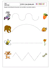 okul öncesi çizgi çalışma sayfaları